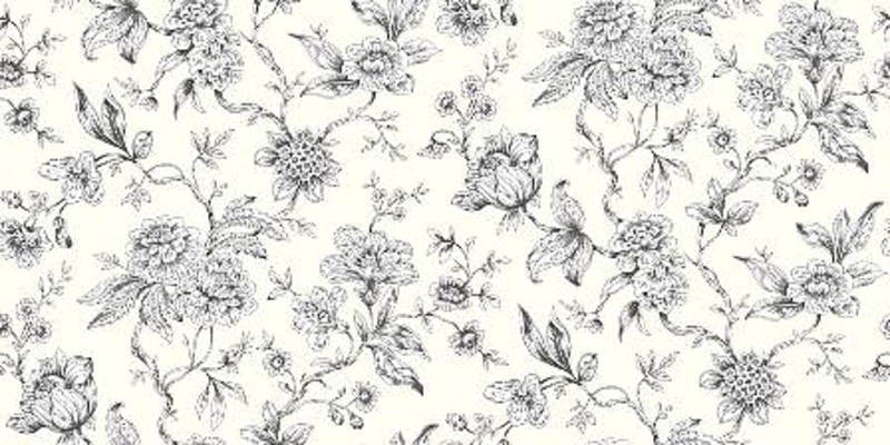 vintage wallpaper vymura De Shabby Design Jardin Studio Jouy Black FlowerToile Chis