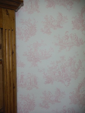 Provencale Pale Pink Toile De Jouy Shabby Chic Wallpaper 6121