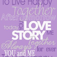 Illusion Love Story Calligraphy Lilac 20902