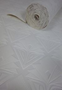 Super Fresco Art Deco Geo White 112016